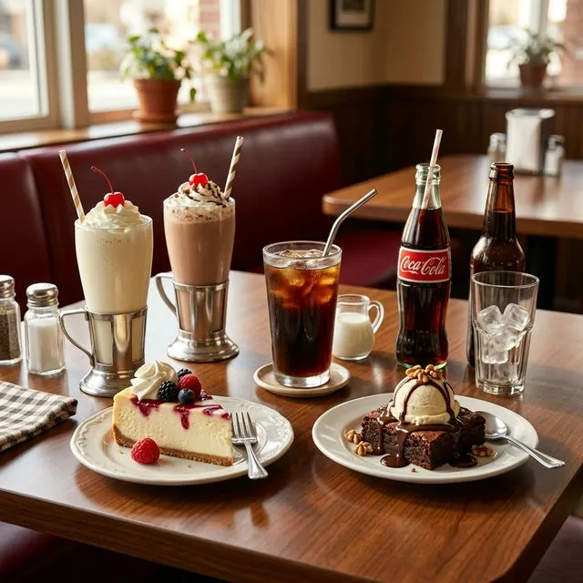 Denny's Dessert Menu and Milkshakes