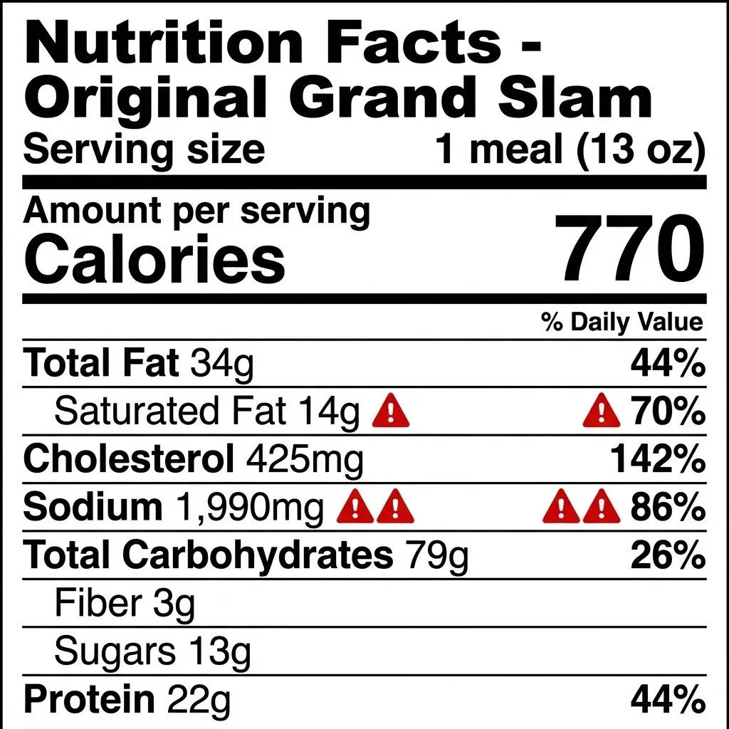 Denny's Grand Slam Nutrition Breakdown