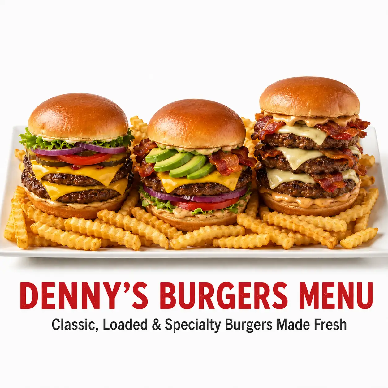 Denny's burgers menu lineup