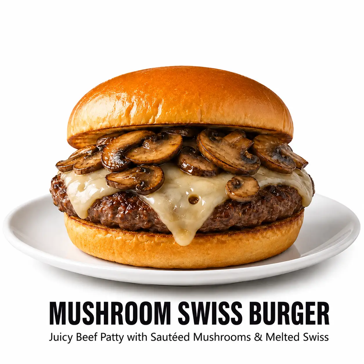 Denny's Mushroom Swiss Burger