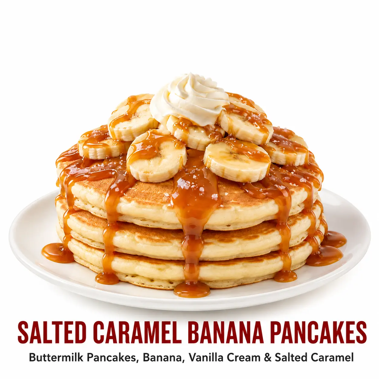 Denny's dessert menu salted caramel banana pancakes seasonal dessert